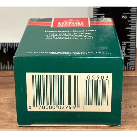 1990 HALLMARK KEEPSAKE ORNAMENT QX550-3 JOY IS IN THE AIR PARACHUTE - Picture 4 of 6